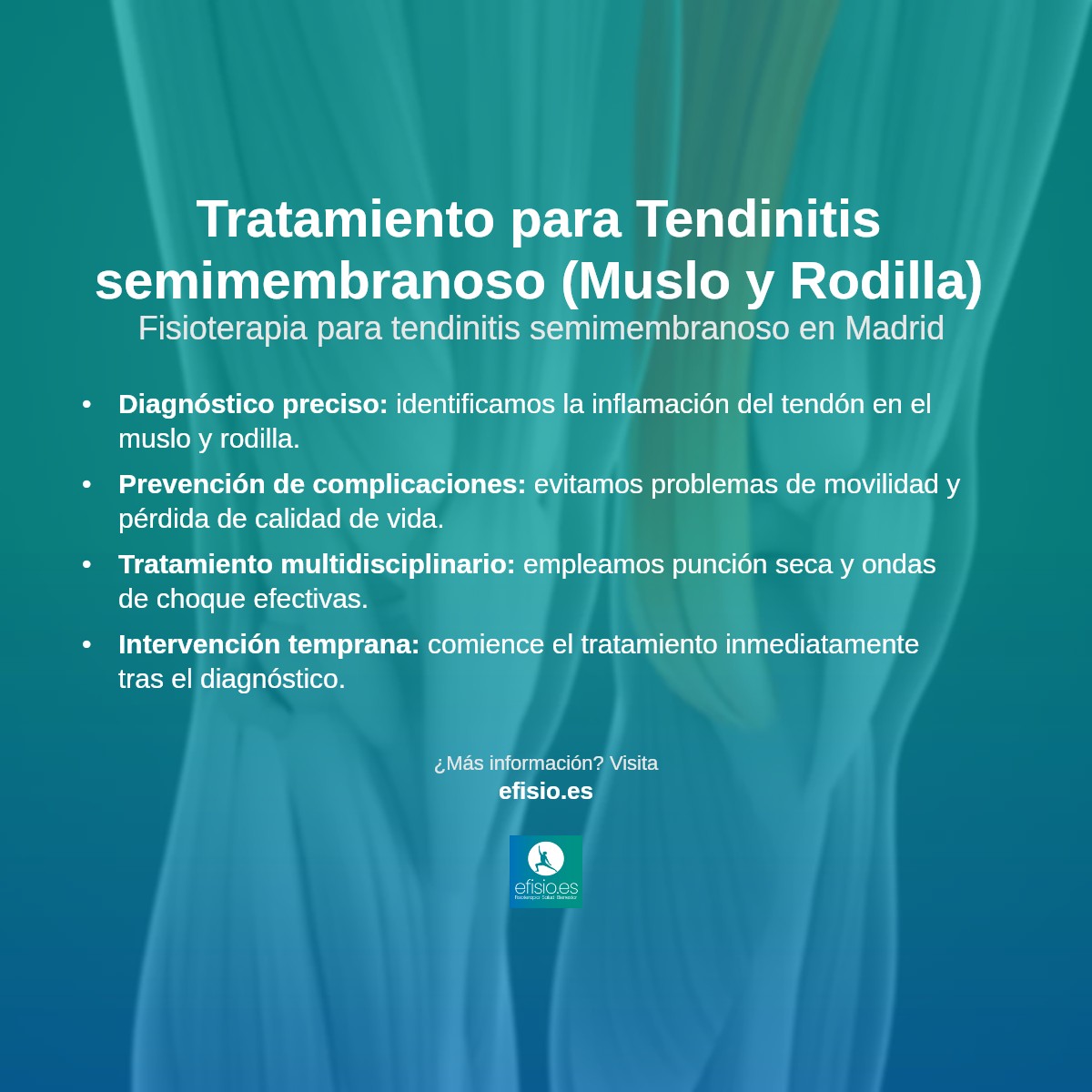 Imagen resumen sobre Tendinitis del Semimembranoso (Muslo y Rodilla)
