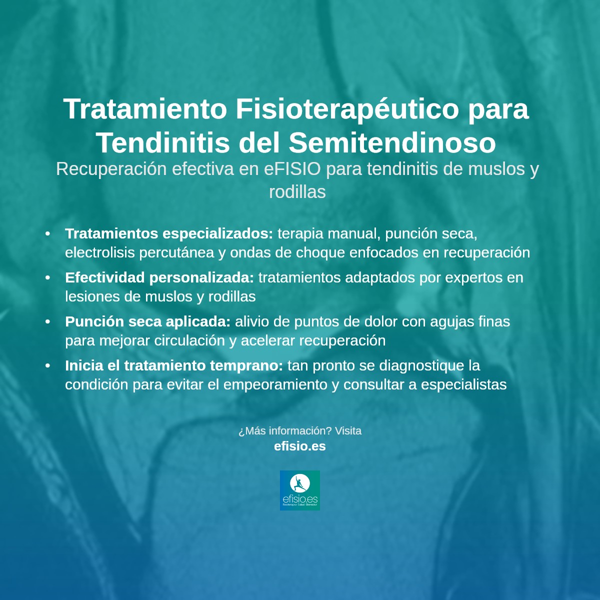 Imagen resumen sobre Tendinitis del Semitendinoso (Muslo y Rodilla)