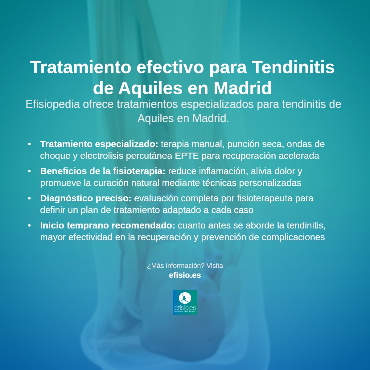 Imagen resumen sobre Tendinitis en el Pie (como Tendinitis de Aquiles)
