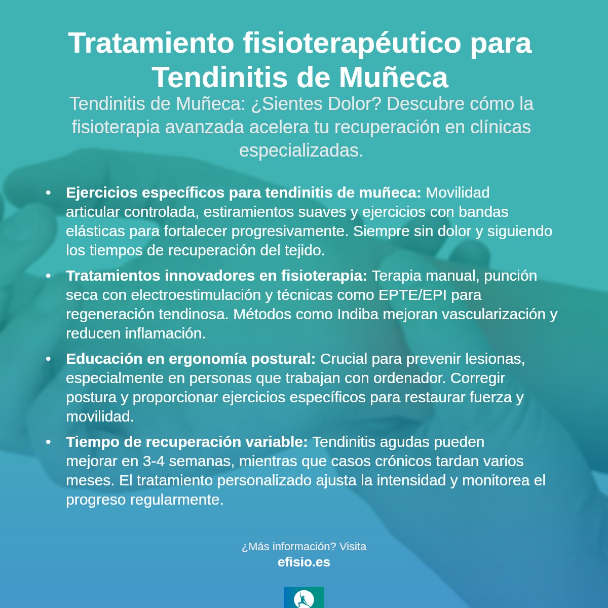 Imagen resumen sobre Tendinitis en la Muñeca