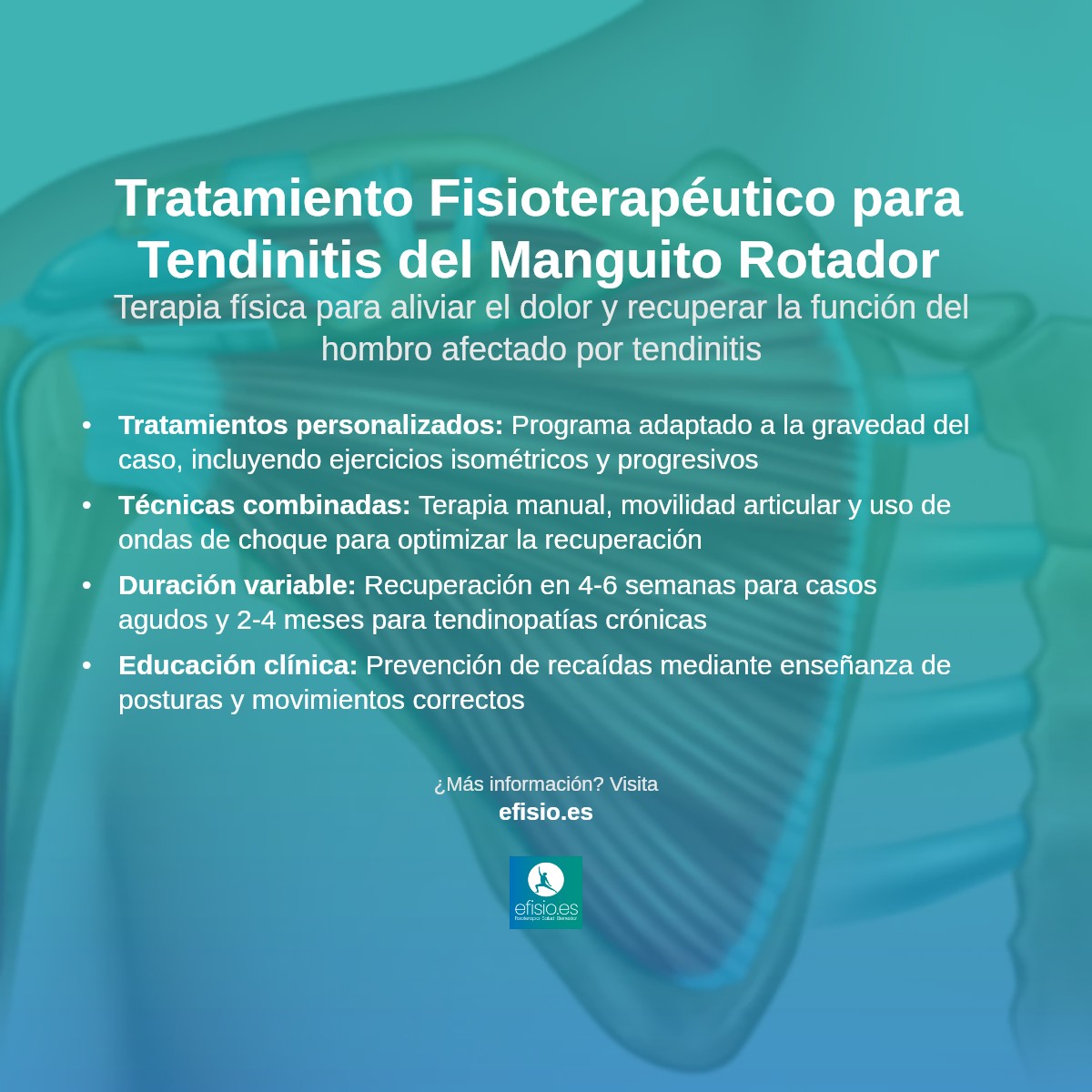 Imagen resumen sobre Tendinitis manguito rotador