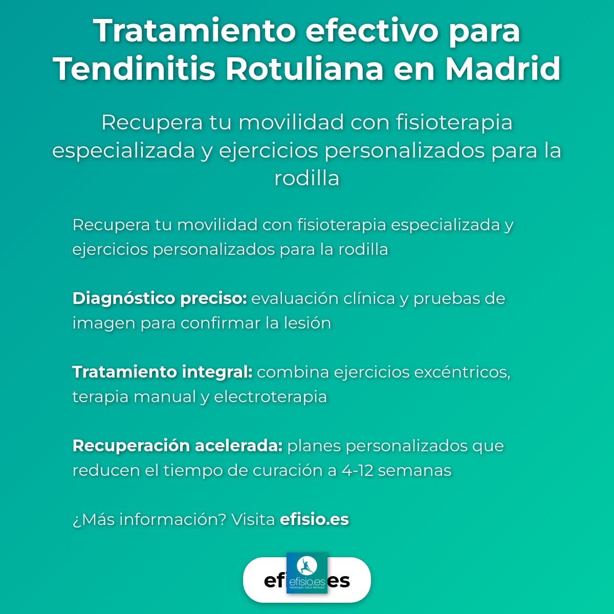 Imagen resumen sobre Tendinitis Rotuliana