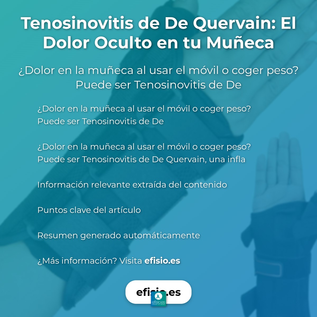 Tenosinovitis de De Quervain: El Dolor Oculto en tu Muñeca