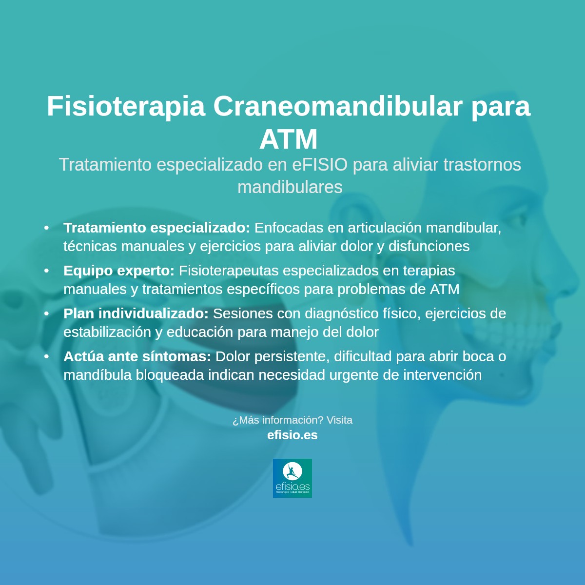 Imagen resumen sobre Trastornos de la articulación temporomandibular (ATM)
