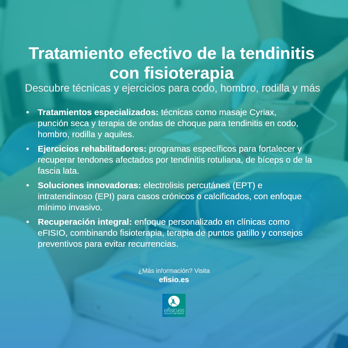 Imagen resumen sobre Tratamiento de la Tendinitis con Fisioterapia
