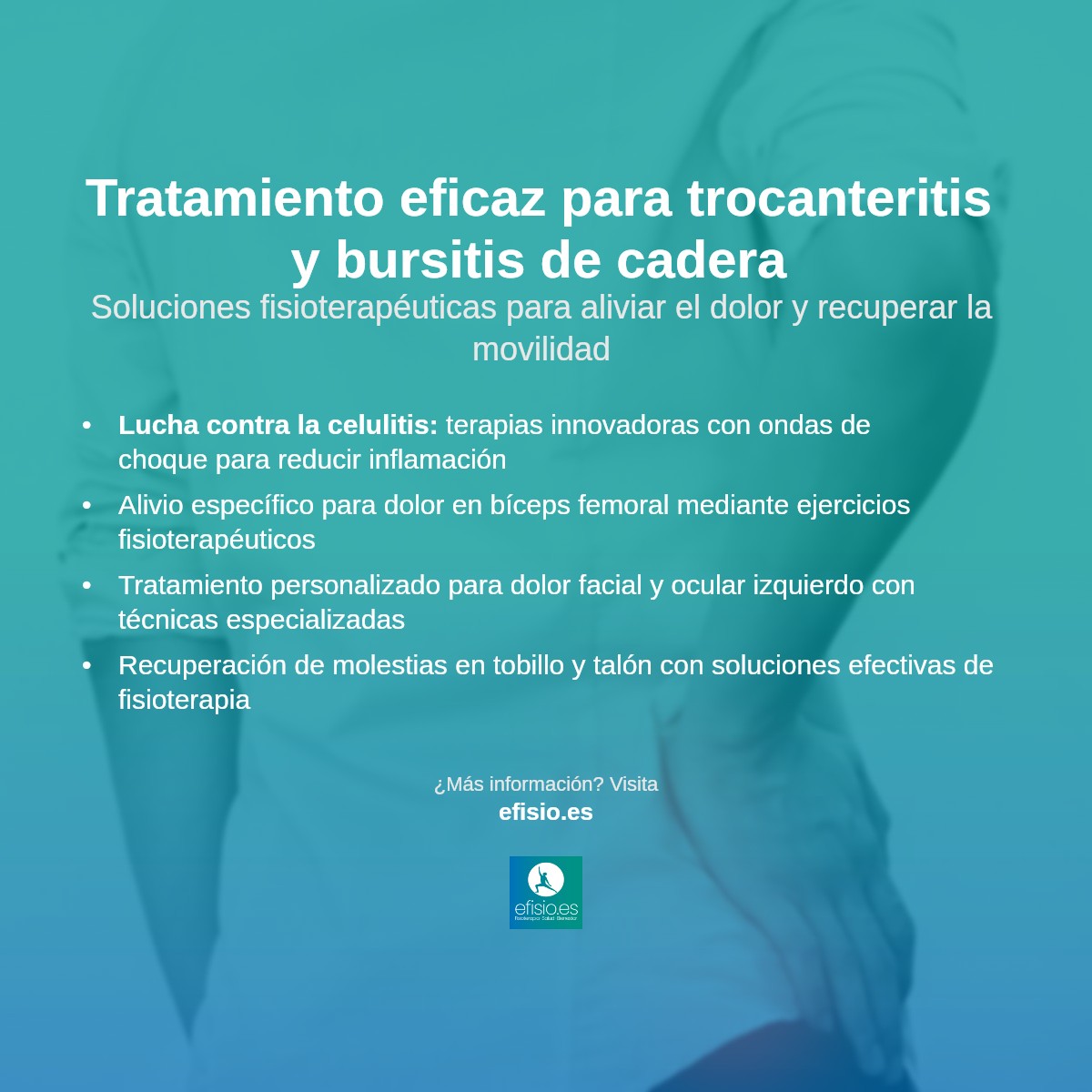 Imagen resumen sobre Tratamiento de la trocanteritis o bursistis de cadera con Fisioterapia