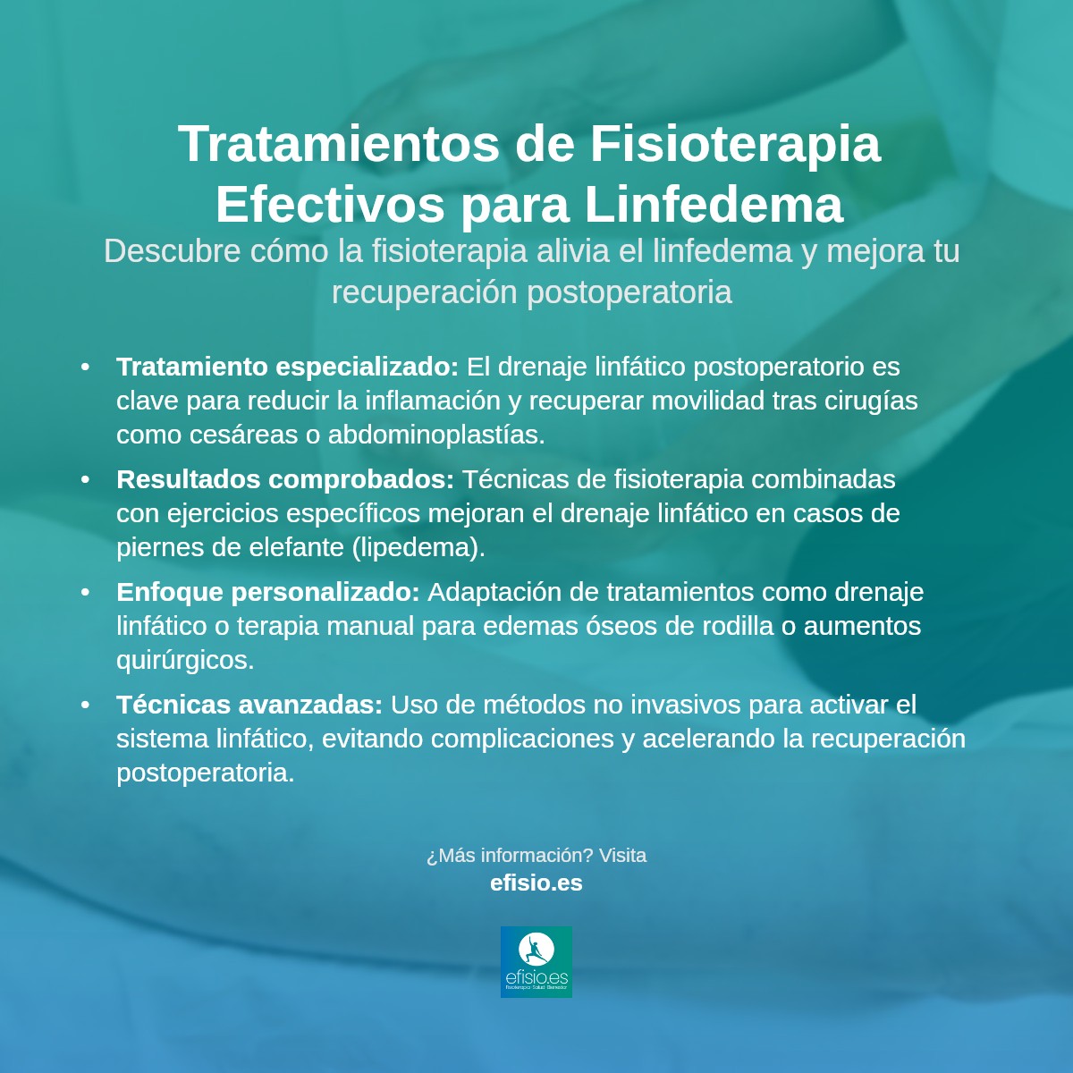 Imagen resumen sobre Tratamientos del Linfedema con Fisioterapia