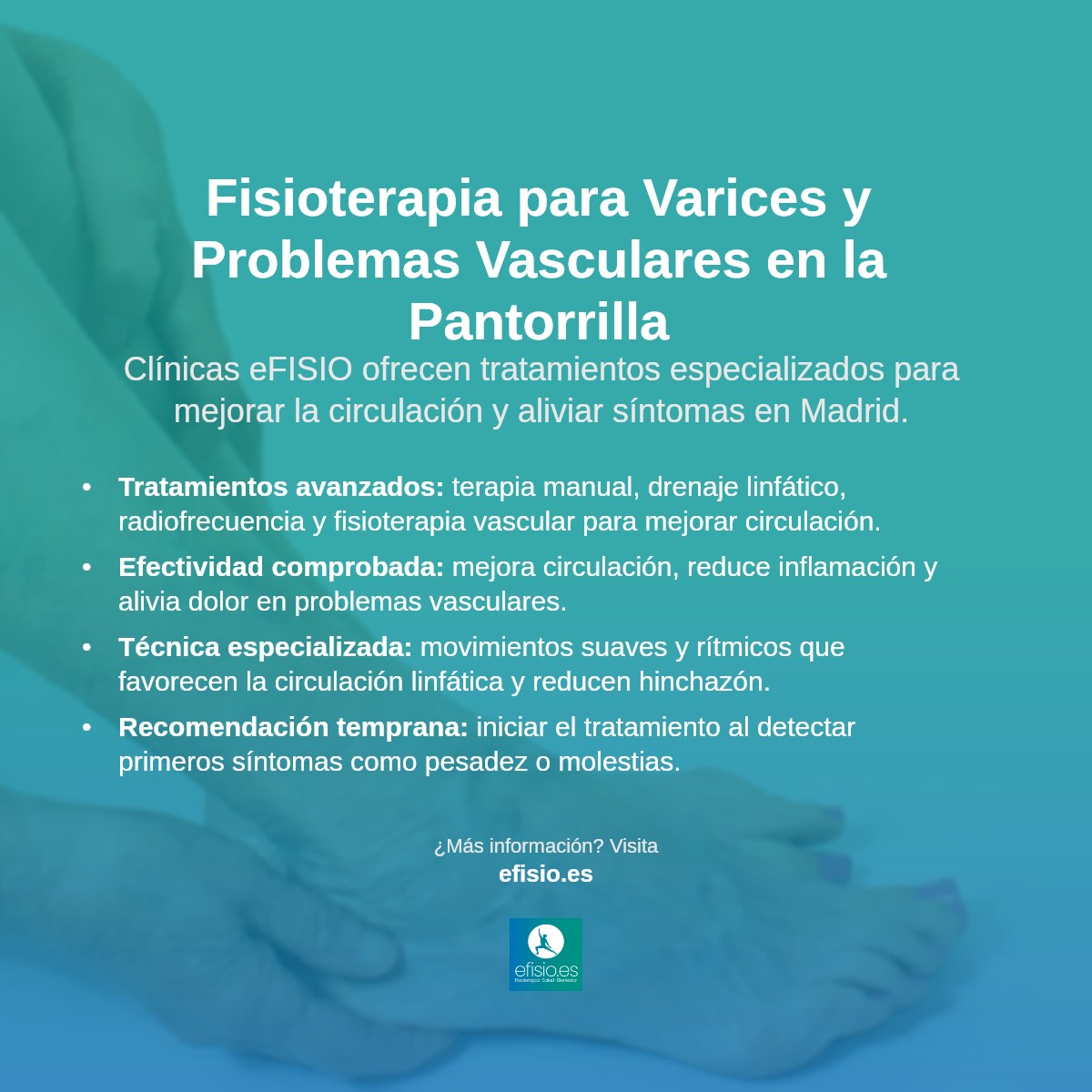 Imagen resumen sobre Varices y Problemas Vasculares en la Pantorrilla