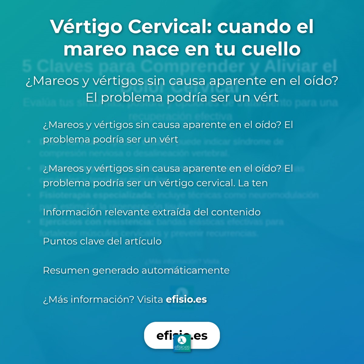 Vértigo Cervical: cuando el mareo nace en tu cuello
