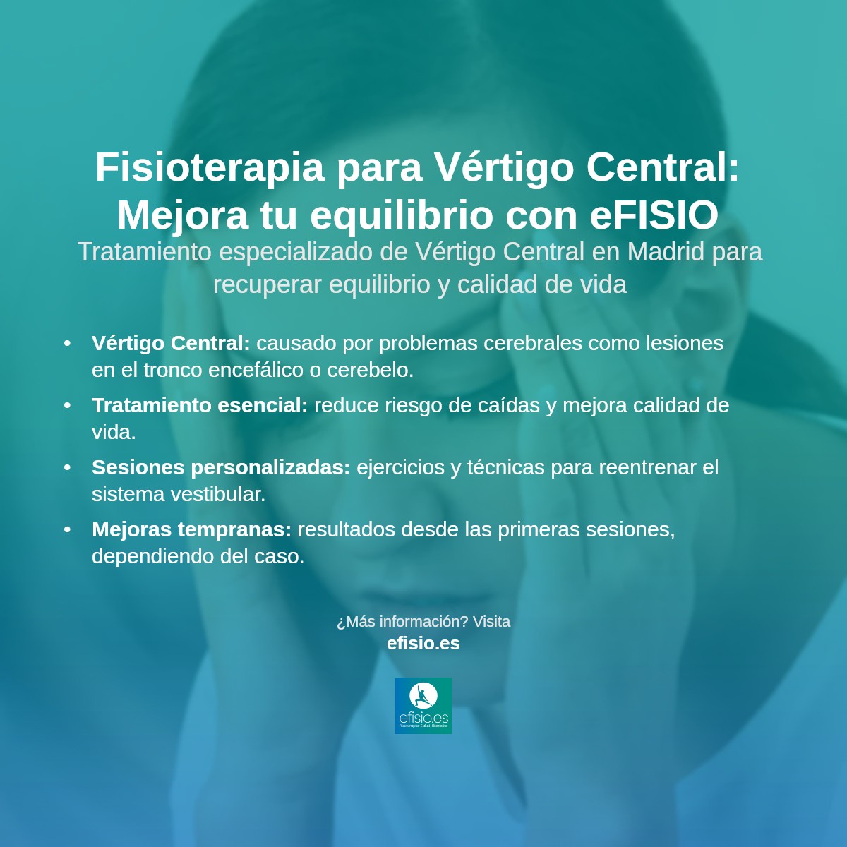 Imagen resumen sobre Vértigo de Origen Central (por problemas en el cerebro)